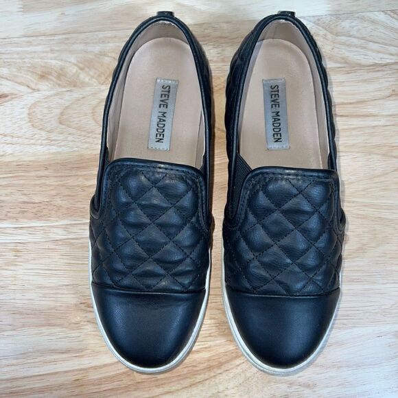 Steve Madden Zaander Quilted Slip on Leather Flocked Fashion Sneaker Women’s 6 - Picture 6 of 12